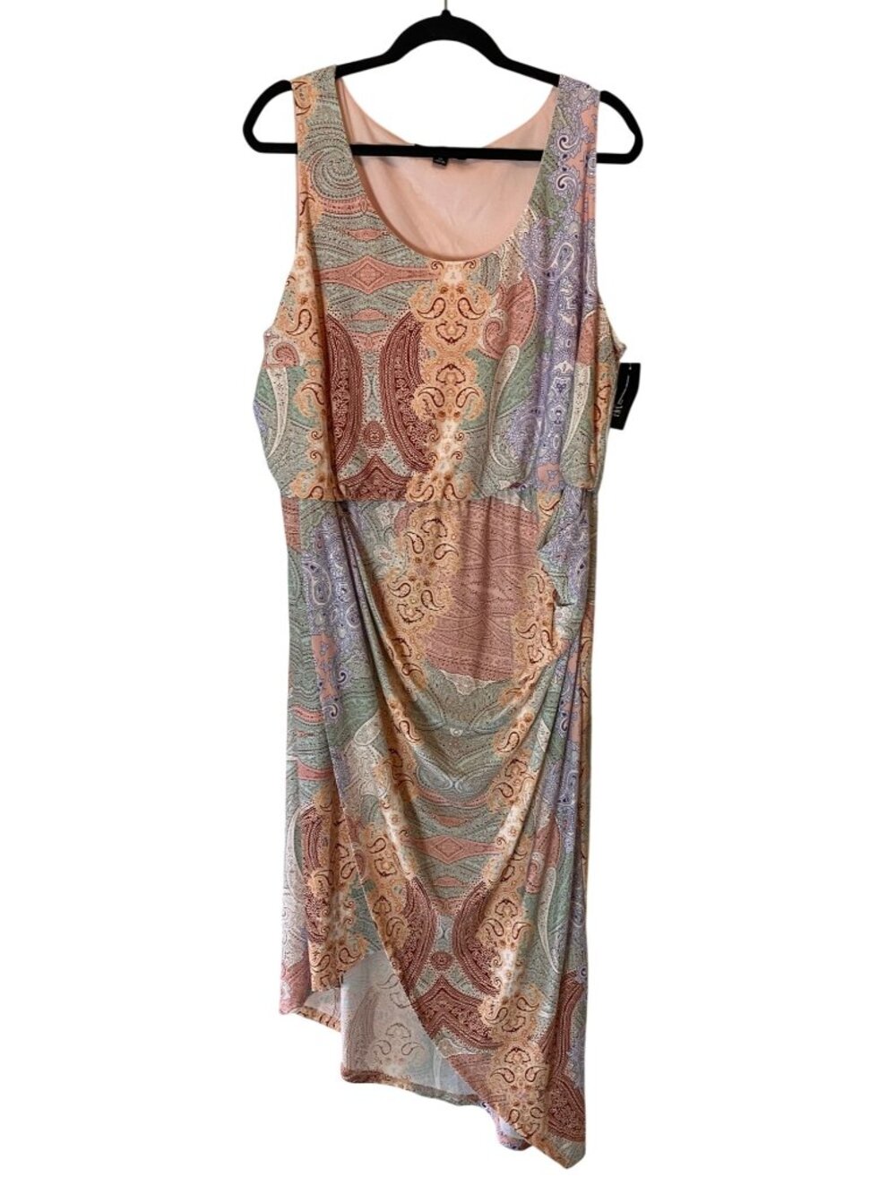 NWT INC International Concepts Paisley Asymmetrical Hem Dress 2X
